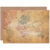 Bon Voyage Graphic Adventure Forever Map Goodbye Card