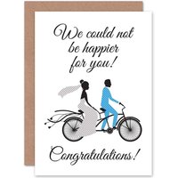 Artery8 Celebration Couple Groom Tandem Wedding Bride Card