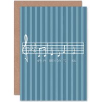 Artery8 Birthday Sing Song Music Greetings Card in Blue