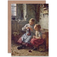 Artery8 Glucklich Girls Knitting Greetings Card