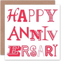 Bold Letters Modern Typography Anniversary Card