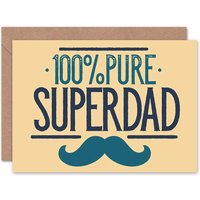 100% Superdad Dad Moustache Fun Fathers Day Card
