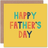 Artery8 Men's Fathers Day Block Bold Colour Dad Card