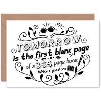 Tomorrow First Page 365 Day Book Motivational Birthday Card