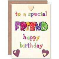 Artery8 Birthday Special Friend Sparkles Greetings Card