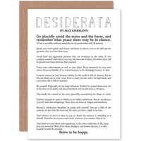 Artery8 Desiderata Poem Max Ehrmann Birthday Greeting Card in White