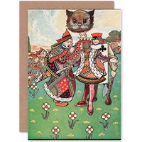 Artery8 Painting Book Alice Wonderland Carroll King Queen Hearts Greetings Card