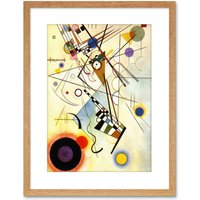 Artery8 Wall Art Print Wassily Kandinsky Composition VIII Painting Artwork Framed 9X7 Inch in Light Oak | Size: W7" x H9"
