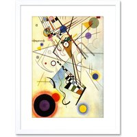 Artery8 Wall Art Print Wassily Kandinsky Composition VIII Painting Artwork Framed 9X7 Inch in White | Size: W7" x H9"