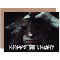 Autumn Leaf Mask Dark Gothic Birthday Card