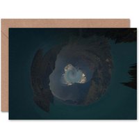 Photo Little Planet World Mountain Peaks Art Card