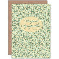 Artery8 Bereavement Sympathy Deepest Blue Leaf Greetings Card in Yellow