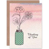 Artery8 Bereaved Sympathy Thinking You Greetings Card in Pink