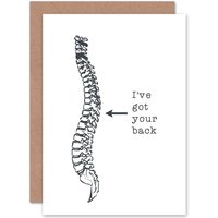 Artery8 Romance Valentine Spinal Column Pun Funny Greetings Card in White