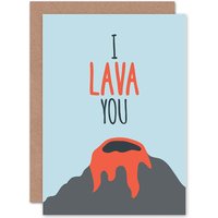 Artery8 I Lava You Love Valentines Greetings Card in Blue