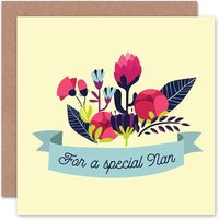 Birthday Nan Nana Special Flowers Greeting Card