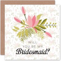 Proposal Invite Bouquet Bridesmaid Wedding Card