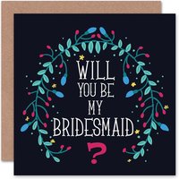 Proposal Invite Dark Laurel Wedding Bridesmaid Card