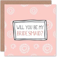 Invite Pink Floral Wedding Bridesmaid Card