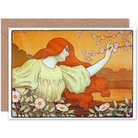 Nouveau Berthon Eglantines Detail Art Card