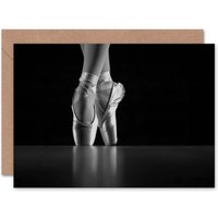 Ballerina Ballet Dancer Shoes White Photograph Card