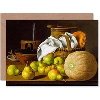 Still Life Melendez Pears Melon Art Blank Just to Say Card