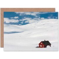 Artery8 Photo Winter Landscape Snowy Hillside House Art Card