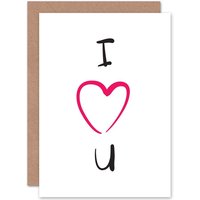 Romance Typograph Heart You Anniversary Valentines Card