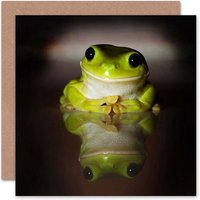 Cool Reflection Frog Art Blank Just to Say Card