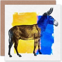 Two Tone Yellow Mule Art Blank Just to Say Card