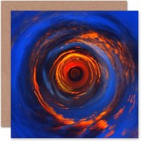 Little World Abstract Fiery Sunset Art Card