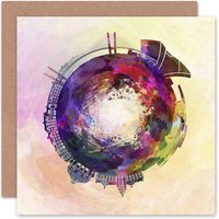 Artery8 Little World City Skyline Copenhagen Denmark Goodbye Card