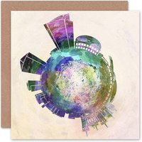 Artery8 Little World City Skyline Lyon France Art Card