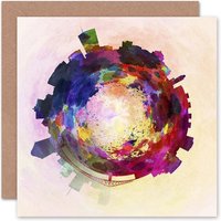 Little World City Skyline Montreal Canada Art Card