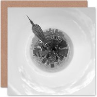 Artery8 Little World Tiny Planets Skyline New York Black White Card