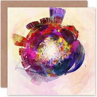 Little World City Skyline Valencia Spain Anniversary Card