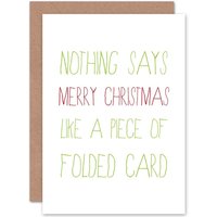 Artery8 Funny Folded Card Christmas Greetings Card in White