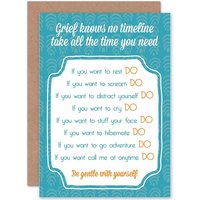 Artery8 Sympathy Empathy Grief Timeline Present Greetings Card in Blue