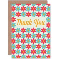 Artery8 Thanks Thank You Friend Happy Flowers Present Greetings Card