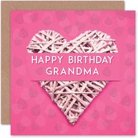 Wicker Love Heart Gran Happy Birthday Grandma Card