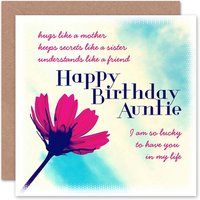 Happy Birthday Auntie Aunt Lucky Life Flower Card