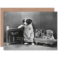 Little Folk Animal Land Cats Dogs Maths Art Card