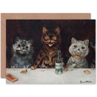 Louis Wain Bachelor Party Bar Animals Cat Lover Card
