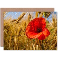 Nature Photo Flower Barley Field Birthday Card
