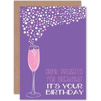 Artery8 Birthday Birthday Prosecco Friend Greetings Card in Purple