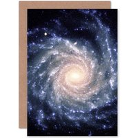 Artery8 Birthday Space Spiral Galaxy Universe Greetings Card in Black