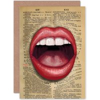 Upcycle Dictionary Mouth Art Blank Just to Say Card