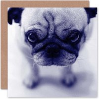 Artery8 Animal Pug Puppy Cute Dog Birthday Card