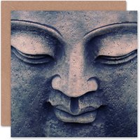 Artery8 Statue Buddha Head Face Birthday Card
