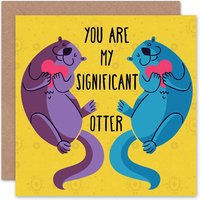 Wee Blue Coo Love Significant Otter Anniversary Valentines Day Card